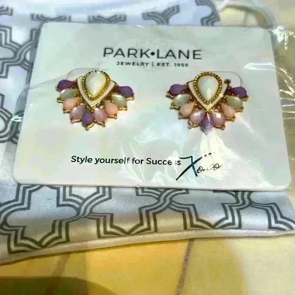 PARK.LANE EARRINGS Purple Pink Gold - Picture 1 of 3